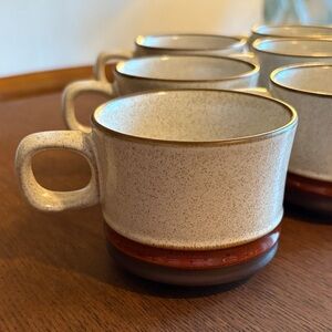 DENBY - “Potter’s Wheel” Stoneware Mugs Set of 6